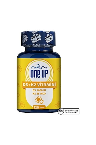 One Up D3 + K2 Vitamini 120 Tablet 2 Adet