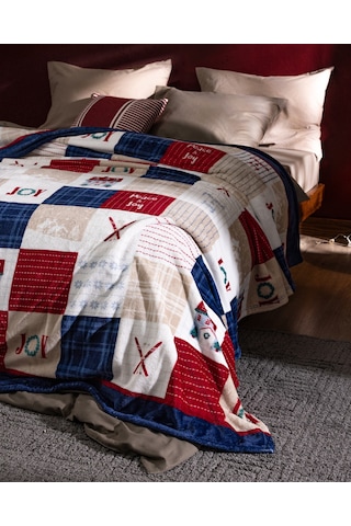 Chevalz Çift Kişilik Welsoft Baskılı Battaniye - Mavi/kırmızı 8684427292235 Mavi