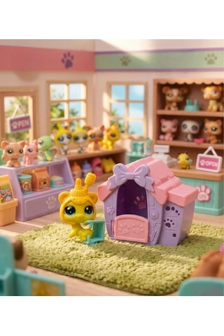 Pet Shop Minişler Bal Arısı Kostümlü Miniş Figür Ve Kulübe Oyun Seti Seri 3 Işıklı Paket Oyuncak