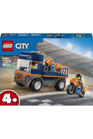 LEGO® City Motosiklet Taşıyıcı - Oyuncak Araç Yapım Seti 60491-4 Yaş ve Üzeri Çocuklar İçin Yaratıcı Oyuncak Yapım Seti (88 Parça)