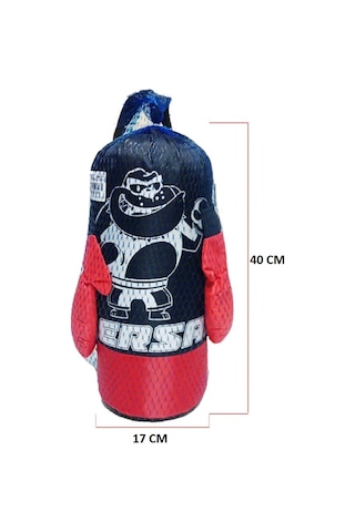 40cm Boks Torbası Çoçuklar İçin Eldiven Askılı Boxing Kum Torbası Kırmızı
