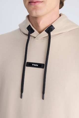 Twn Slim Fit Bej Düz Örgü Pamuklu Sweatshirt 5ece247020042 Bej