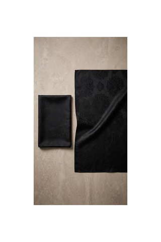 Nukra Jakarlı Pamuk Tesettür Şal Osmanlı Desen Siyah 70 X 190 Cm