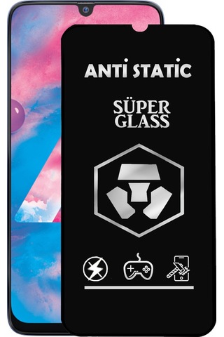 Samsung Galaxy M30 ile Uyumlu Tam Kaplayan Anti Statik Dayanıklı Süper Cam Ekran Koruyucu