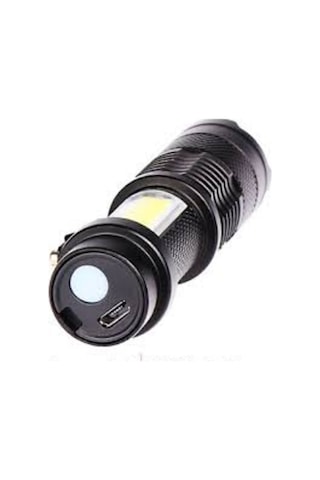 Şarjlı - 953 - Led El Feneri - 14500 Pil Dahil, 4 Işık Modu, - Csmo-tex - Mini Boy Çok Renkli