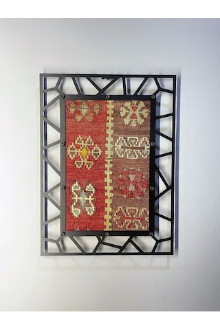 Modern Çerçeveli 60 Yıllık Antika Malatya Kilim Tablo