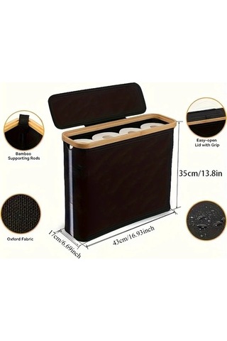 Trendooze Gaojunshop01 Bej Modern Tuvalet Kağıdı Tutucu Kapaklı Kompakt Sepetli Depolama 1 Adet Bej