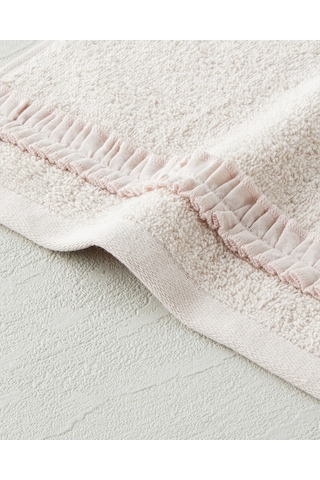 English Home Soft Ruffle Pamuk El Havlusu 30x40 Cm Pudra