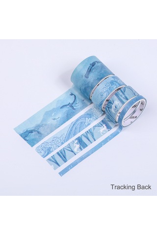 Singree Renkli Desenli Washi Bant Seti - 4 Rulo Dıy Dekor Ve Scrapbooking İçin