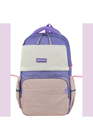 Ortopedik Ultra Lüx Büyük Boy 45 30 20 Cm Su Geçirmez Laptop Bölmeli Sırt Çantası Mor