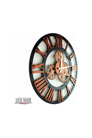 Duvar Saati Antik Bakır Roma 70cm Bakır