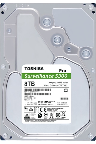 Toshiba 3,5" 8tb S300 Pro 256mb Hdwt380uzsva 7200rpm Sata 3 7/24