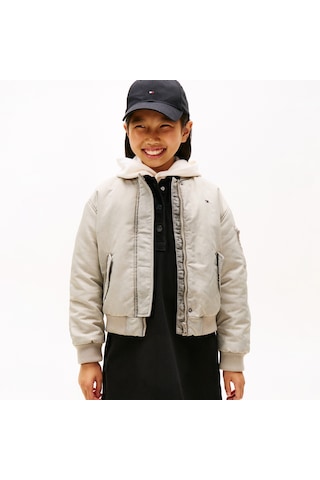 Tommy Hilfiger Washed Bomber Çocuk Bej Ceket Kg0kg08928 Bej