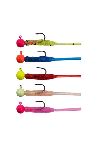 Kendo Hook Worm Jighead+lrf Silikonu 1.5gr+4.5cm 5 Adet