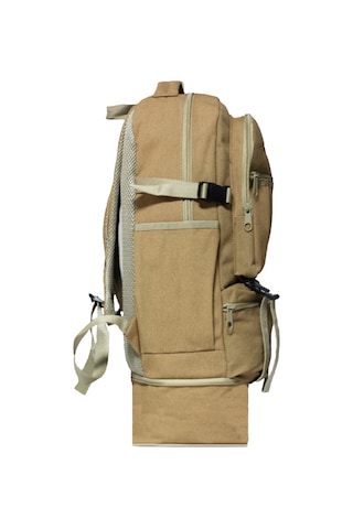 Unisex Körüklü Kanvas Kumaş Laptop Bölmeli Outdoor Sırt Çantası Dağcı Sırt Çantası Escp02 Bej Bej