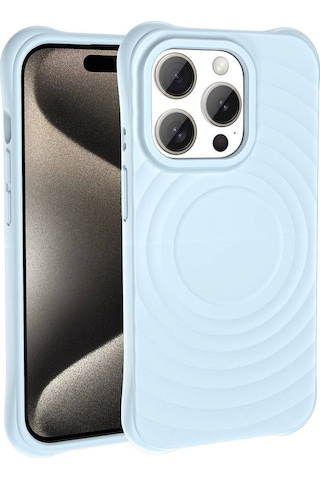 Apple Uyumlu iPhone 15 Pro M-safe Şarj Özellikli Airbagli Mat Görünümlü Zore Hepi Kapak Yeşil