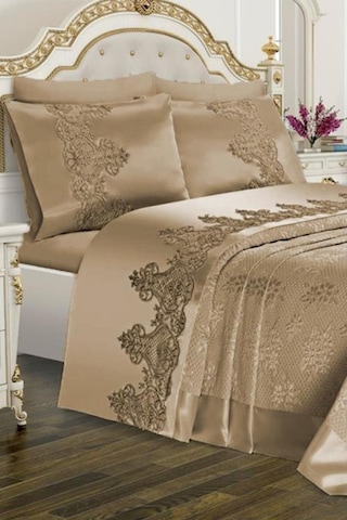 Çeyizlik Pike Takımı Dubai Sade Bej (541545156)