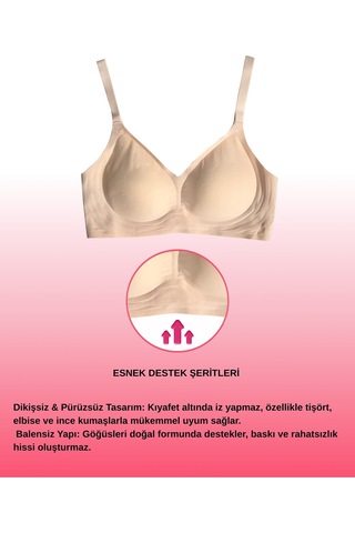 Alya Underwear Kadın Lazer Kesim Dikişsiz Çıkarılabilir Pedli Hayalet Sütyen Siyah Ten Rengi
