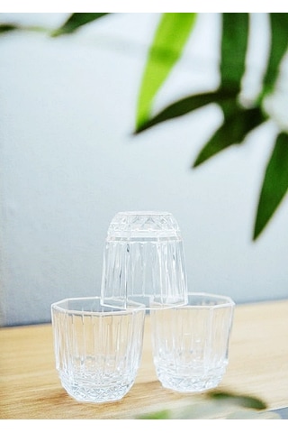 Cam El Yapımı Linea Model Viski Meşrubat Konik Bardak 4'lü Set