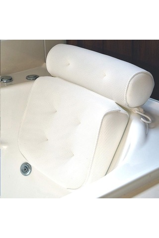 Yystore Örgü Küvet Yastığı Beyaz