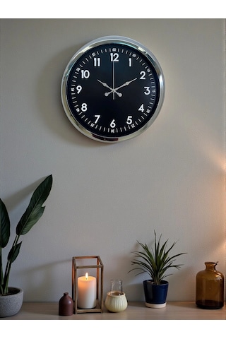 Zentime 40 Cm Krom Şık Duvar Saati Çok Renkli