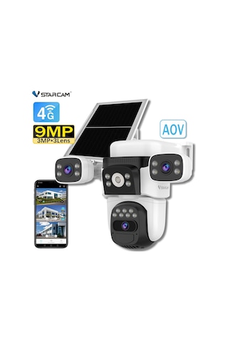 Vstarcam Bg621sr 3 Kameralı 6mp Güneş Panelli Sim Kartlı 4g Solar Kamera