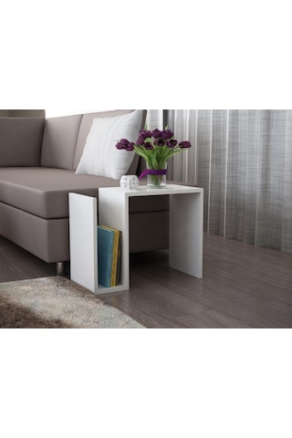 Dekorister Yosun Yan Sehpa Beyaz