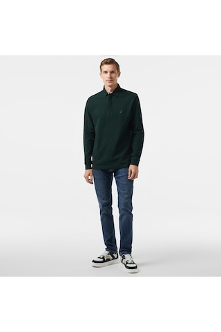 Nautica Nautıca Erkek Yeşil Slım Fıt Uzun Kollu Polo Desenli K37015t Yeşil