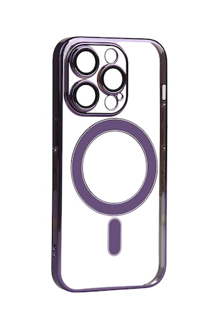 Zore Apple Uyumlu iPhone 14 Pro Max Kamera Korumalı Magsafe Sert Pc Porto Kılıf-derin M Derin Mor