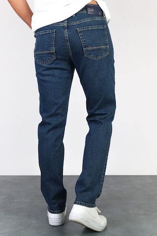 Erkek Okyanus Mavisi Regular Fit Boru Paça Esnek Likralı Denim Jeans Kot Pantolon HLTHE001976 Mavi