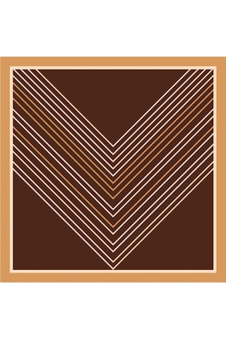 Tarzını Seç Kahverengi V Çizgi Fular / Bandana / Aksesuar / Şal / Eşarp 70x70