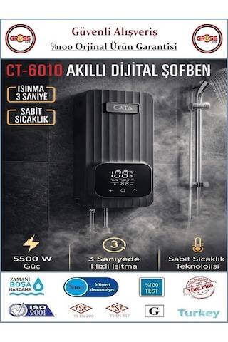 Cata Akıllı Dijital Şofben - Elektrikli Akıllı Şofben - 5500w