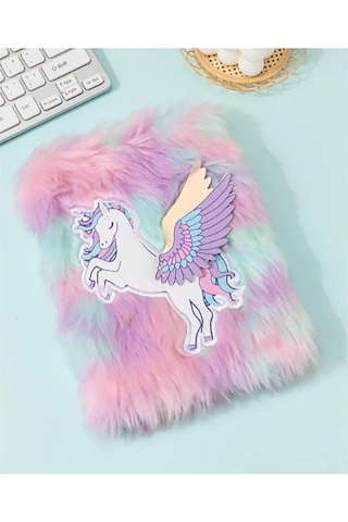 Periboia Unicorn Tasarımlı Peluş Hatıra Defteri Çok Renkli