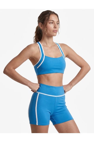 Koton Slim Fit U Yaka Biyeli Sırt Detaylı Kolsuz Sporcu Sütyeni Mavi 6sak30245nk