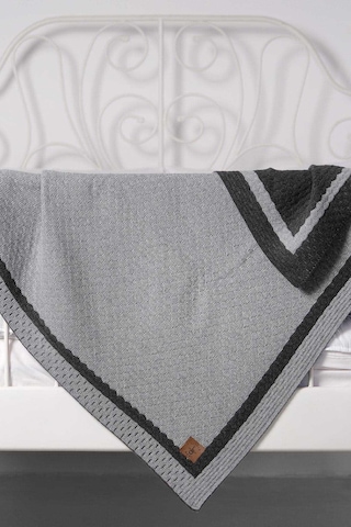 Çift Taraflı Yumuşak Bebek Battaniyesi Kundak Battaniye Örgü Desenli Model Shell - 80x100 - Gri