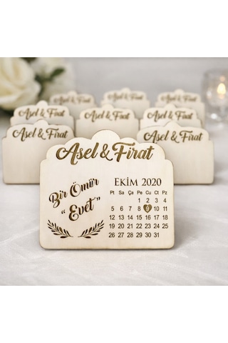 Özel Günlere Magnet Nikah Düğün Nişan Kişiye Özel 25 Adettir No 110