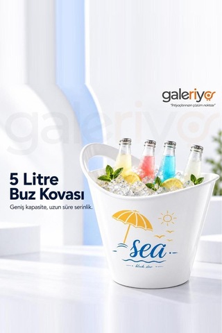 Galeriyo Sea 5 Lt. İçecek Ve Buz Kovası Taşınabilir Beyaz