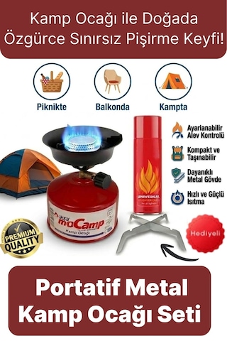 Kampocağı Outdoor Tekrar Doldurabilir Devrilmez Ayaklı Portatif Pişirme Metal Kamp Ocağı Seti Diğer