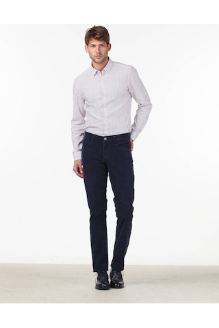 Kip Erkek Slim Fit Korduroy Pantolon - Minimalist Günlük Stil Lacivert
