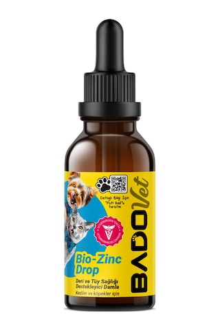 Bado Bio-zinc Drop Kedi Ve Köpekler İçin Deri Ve Tüy Damla 50 Ml