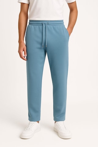 Erkek Düz Paça 3 İplik Şardonlu Rahat Kesim Premium Kumaş Eşofman Altı - Mavi