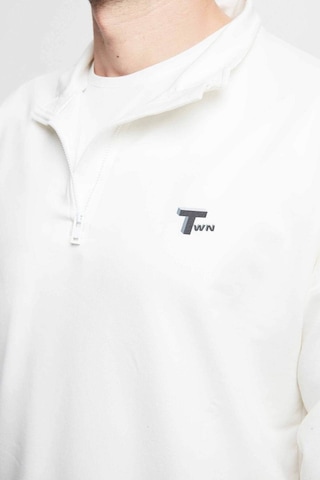 D's Damat Oversize Ekru Düz Yarım Fermuarlı Pamuklu Mevsimlik Sweatshirt 2ECE25ORT2796 Ekru