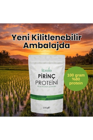 Fibrelle Pirinç Proteini Tozu 100 G // Yüksek Protein Oranı // %80 Protein
