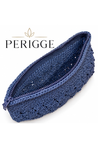 Periggecom Kagıt İp Portföy Peri Örnek Portföy Clutch Çanta Lacivert
