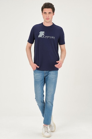 Rich Erkek Basic T-shirt Tşört Lacivert