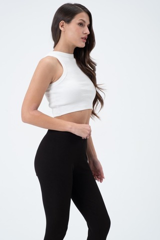 Quhox Kadın Kaşkorse Crop Atlet Ekru