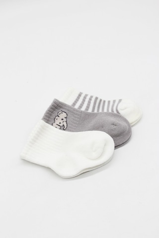 Erturkstore Elephant Boy 3'lü Penye Soket Çorap 10135 Ekru Çok Renkli