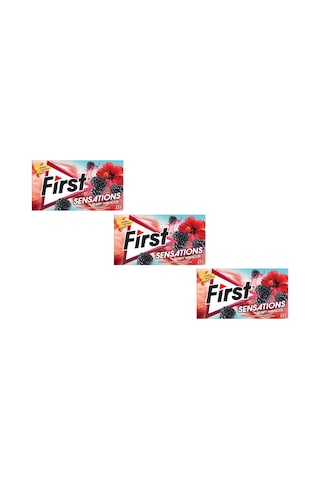 First Sensations Berry Hibiscus Böğürtlen Ve Hibiskus Aromalı Şekersiz Tatlandırıcılı Sakız - 3'lü Paket