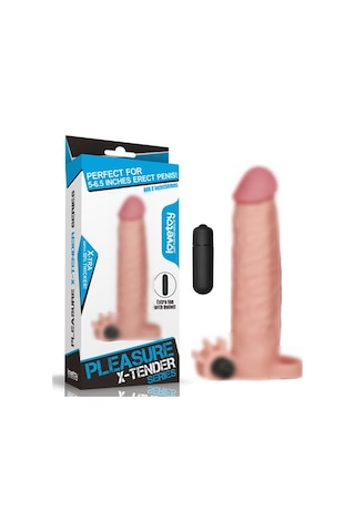 Truva Shop X-Tender Titreşimli Realistik Ten Dokusunda Penis Kılıfı