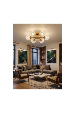 Lumia Lighting Yakamoz Model 2"li Gold 3 Renk Modu Ledli Modern Tavana Sıfır Salon Mutfak Çocuk Yatak Odası Led Avize
